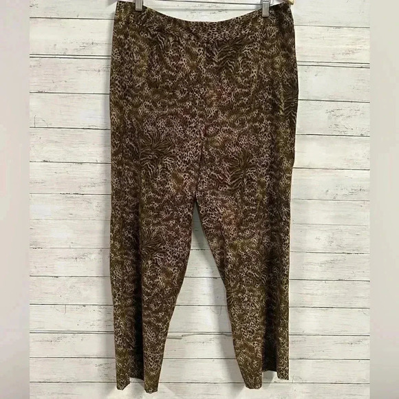 Norton McNaughton Pants - Norton Mcnaughton Woman Stretch Leopard Pants Size 16W